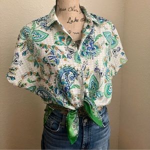 ☀️JOIE short sleeve button front top